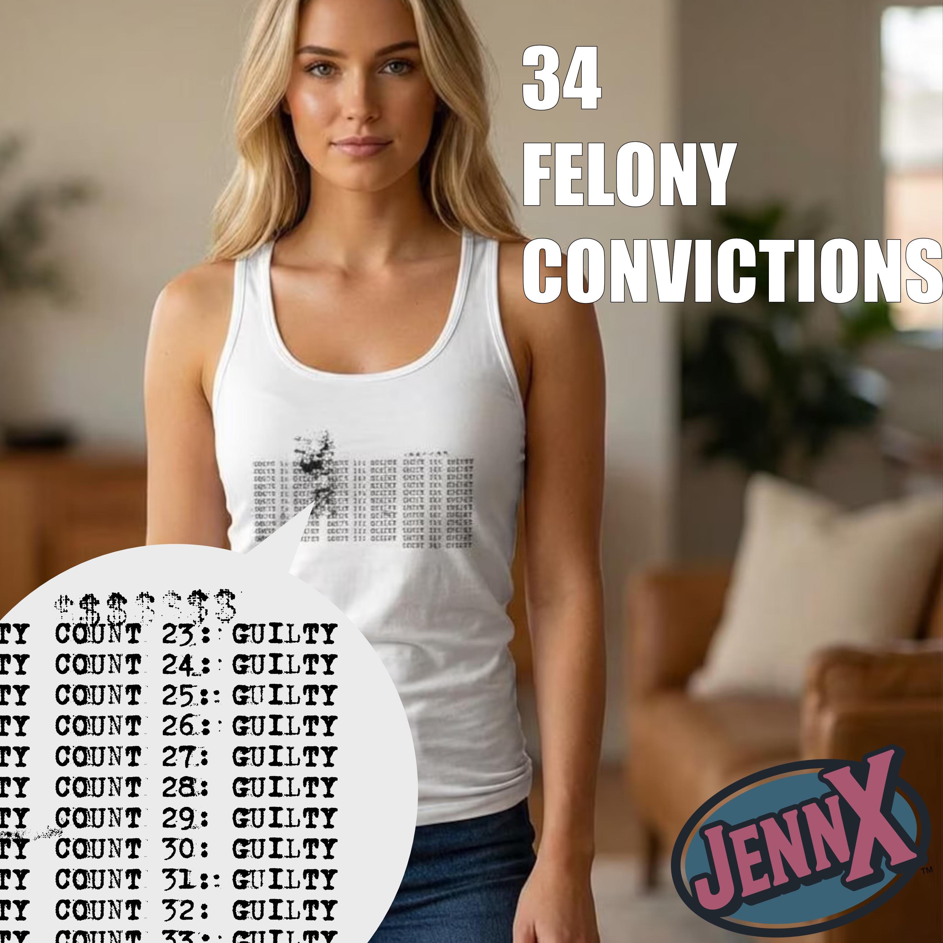 34 Felonies Trump Guilty Tank Top I Thoughtful Typography Design