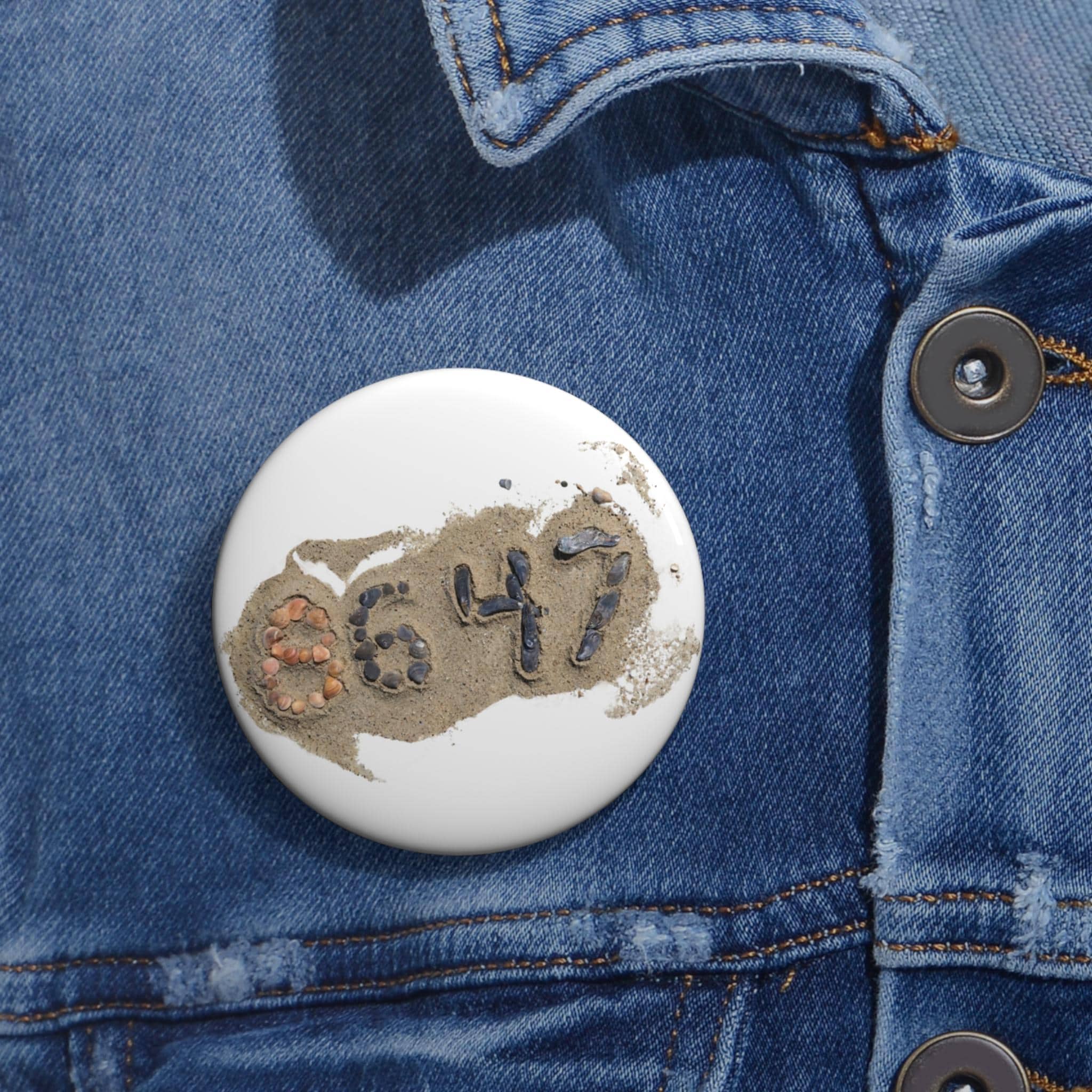 8647 Anti-Trump Protest Seashell Pin Button | Original Image I James Comey 86 47