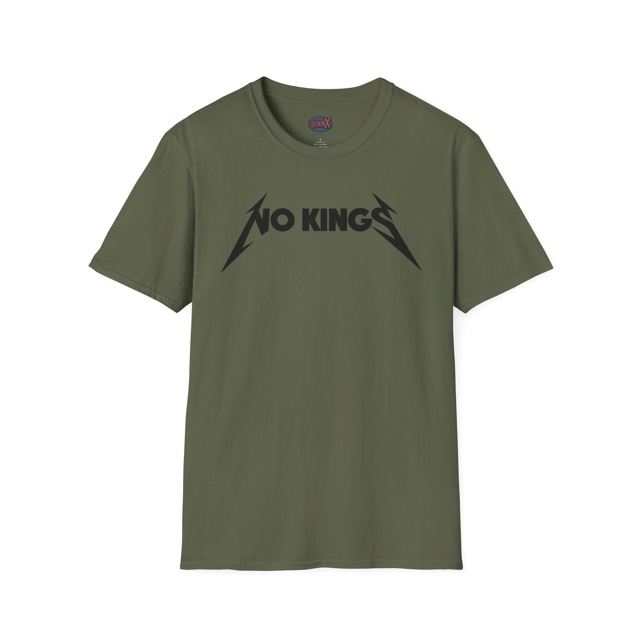 No Kings Metallica 80s 90s Heavy Metal Anti-Trump parody T-Shirt