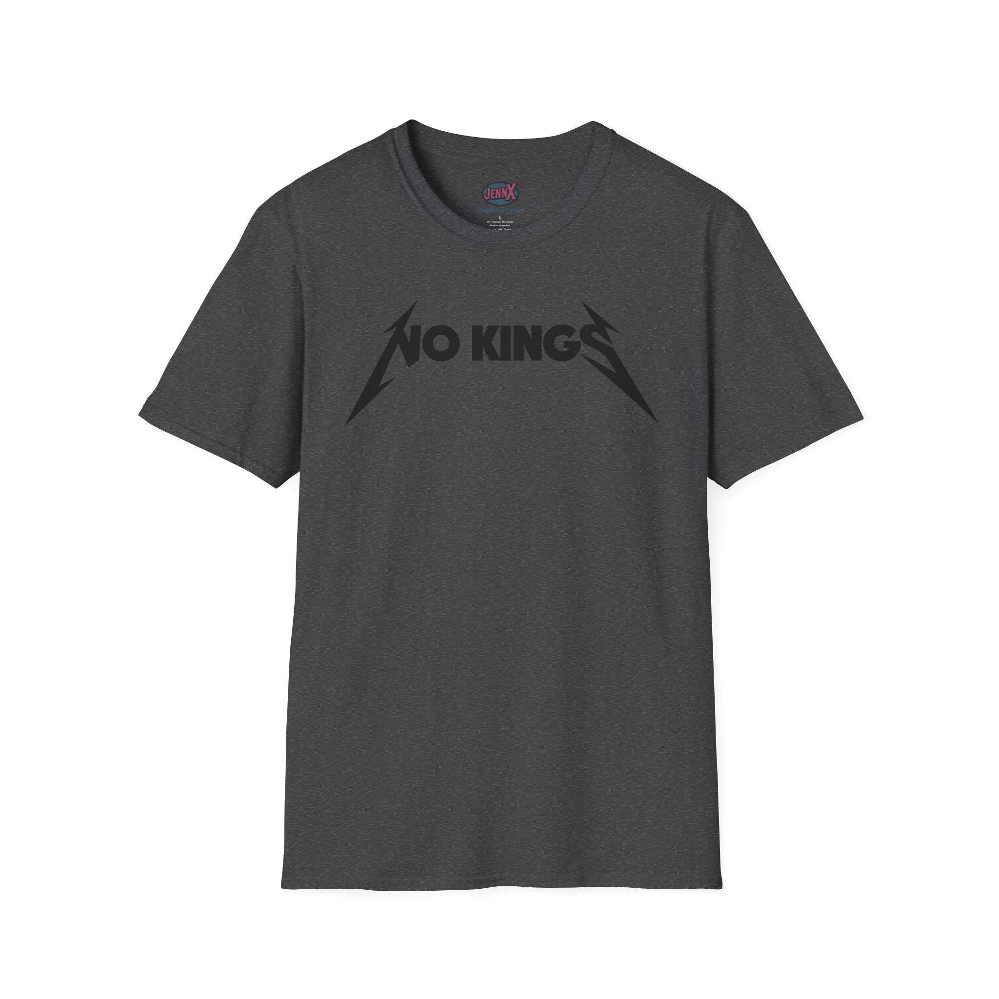No Kings Metallica 80s 90s Heavy Metal Anti-Trump parody T-Shirt