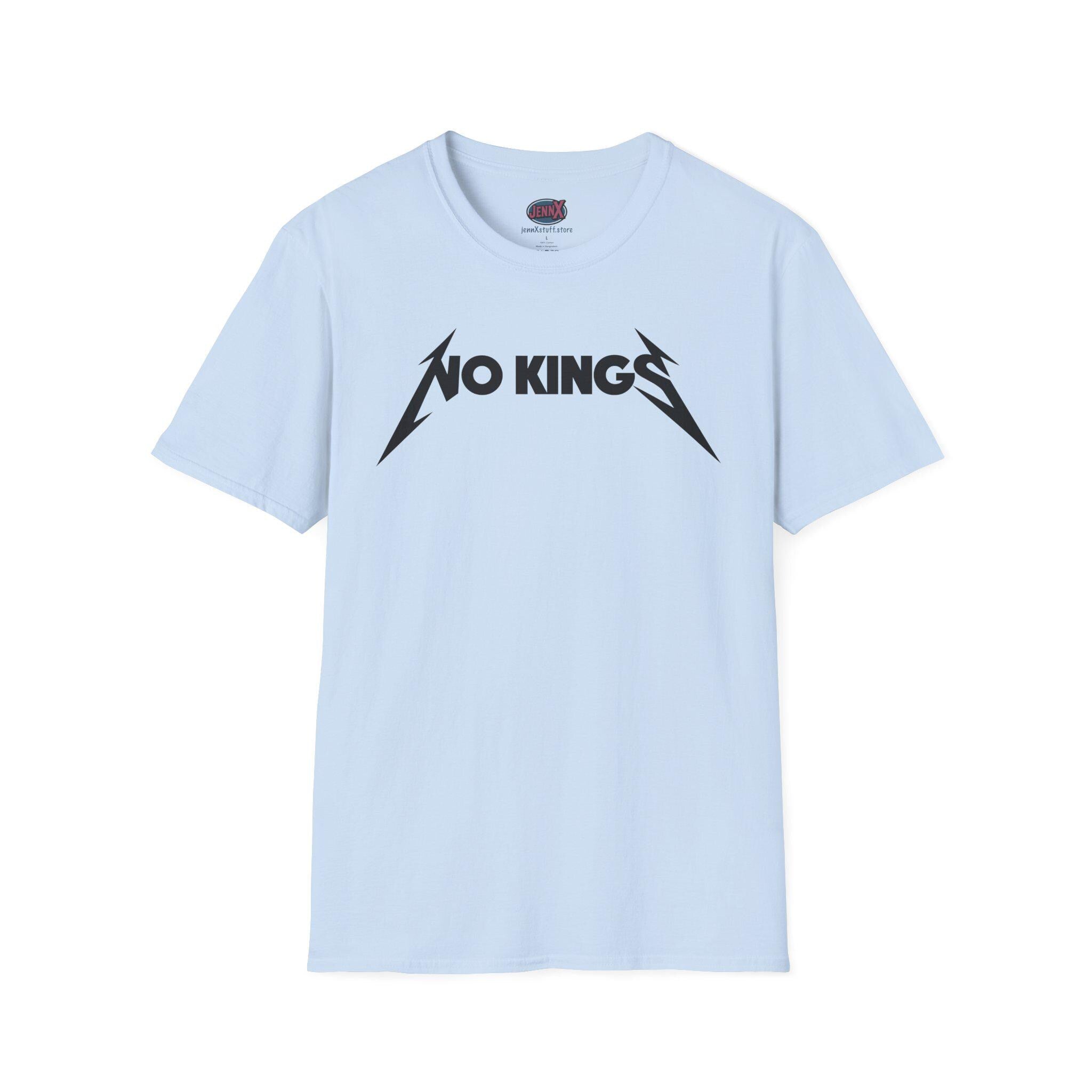 No Kings Metallica 80s 90s Heavy Metal Anti-Trump parody T-Shirt
