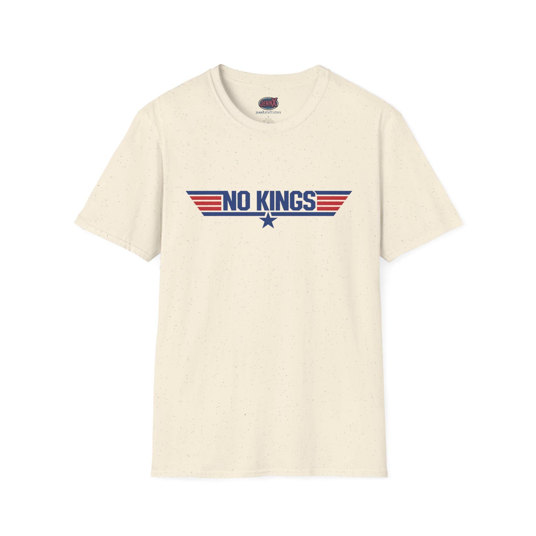 No Kings shirt Top Gun movie logo Navy parody graphic tee | Anti-Trump Political Humor
