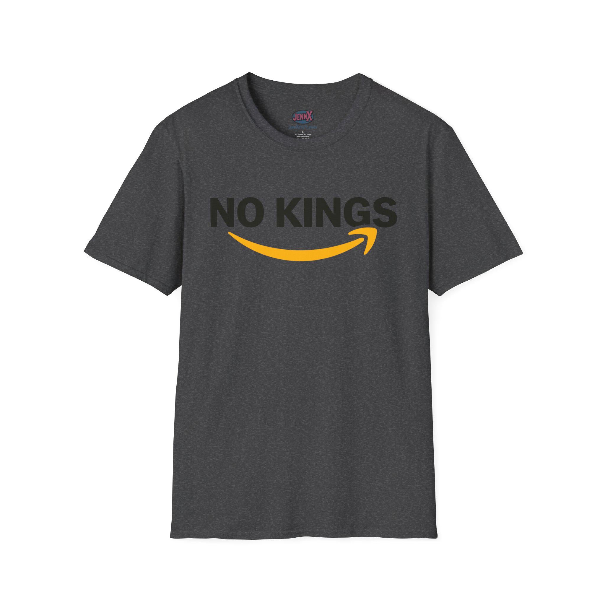 No Kings Amazon T-Shirt | Satirical Logo Parody, Graphic Tee