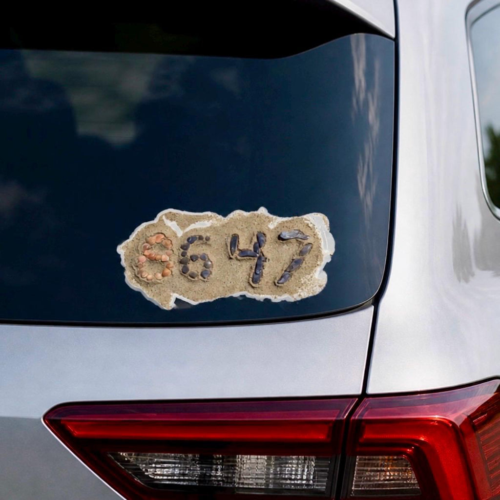 8647 Anti-Trump Protest Seashell Die-Cut Sticker | James Comey 86-47 Art | jennXstuff