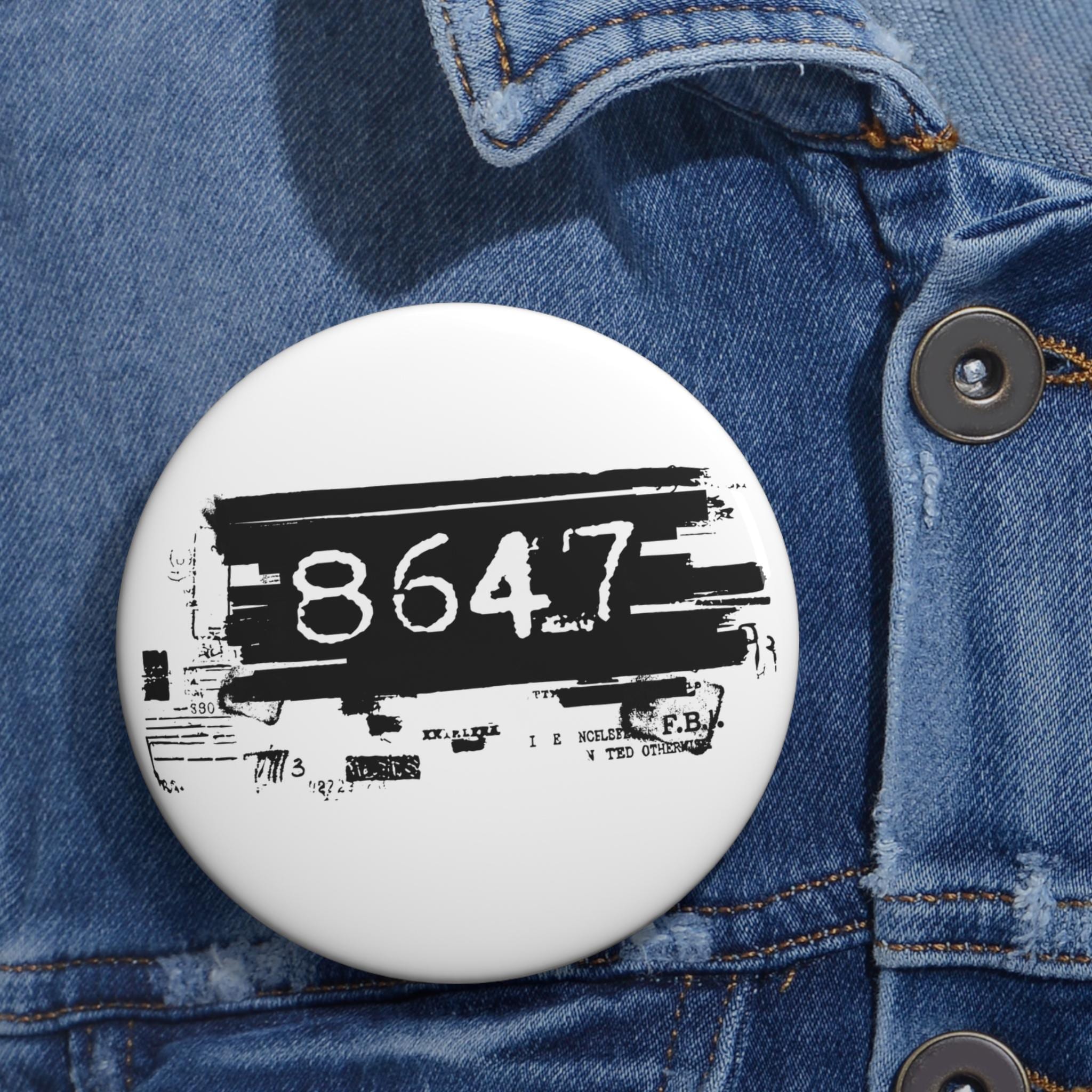 8647 Epstein Files button I 86 47 Comey Seashell Pin