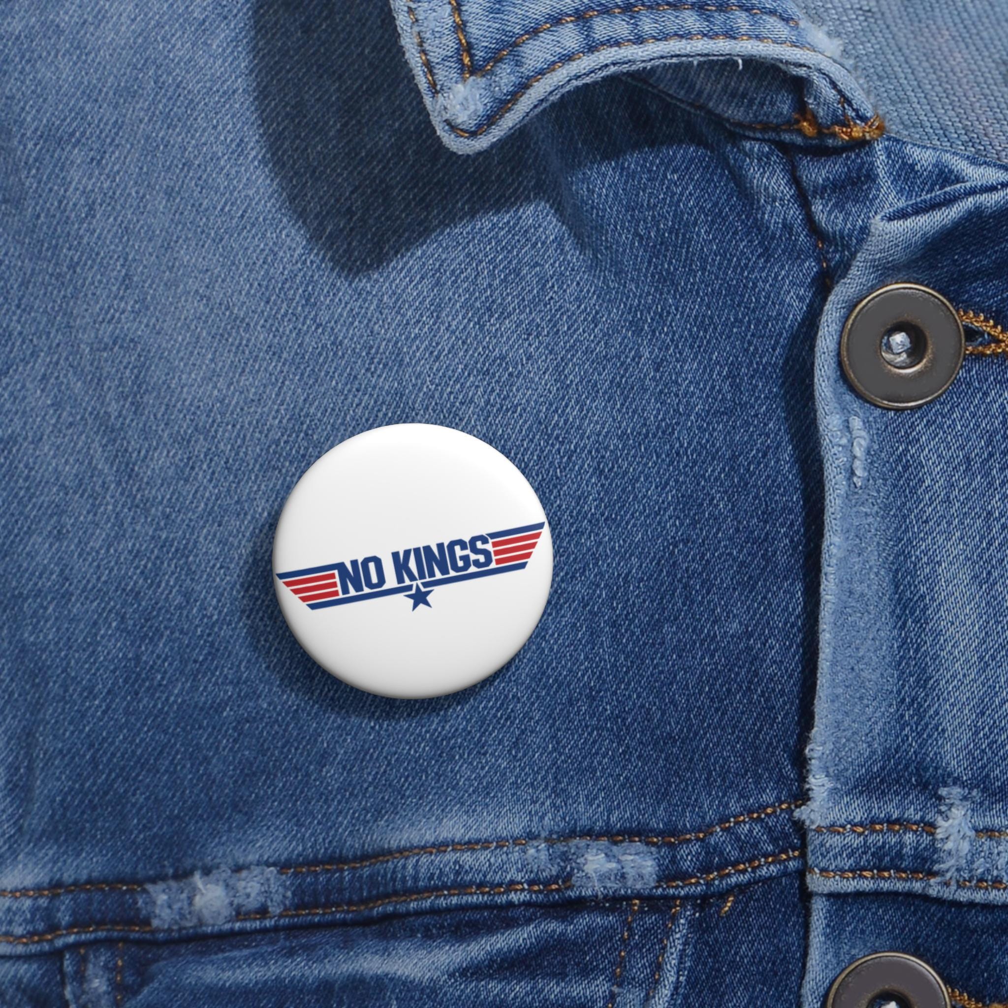 No Kings pin button | patriotic stripe star enamel lapel pin
