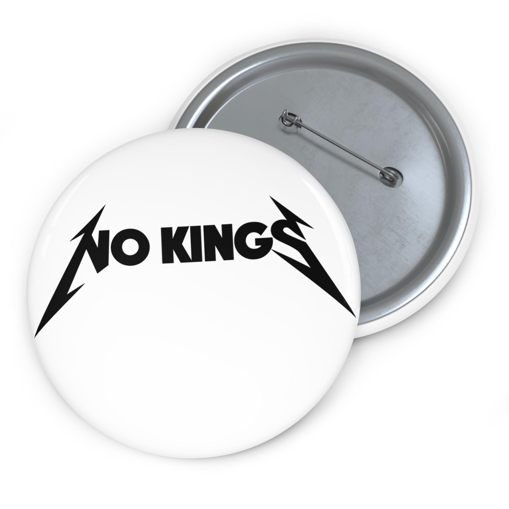 No Kings Metallica Button Pin | Heavy Metal Logo enamel style pinback