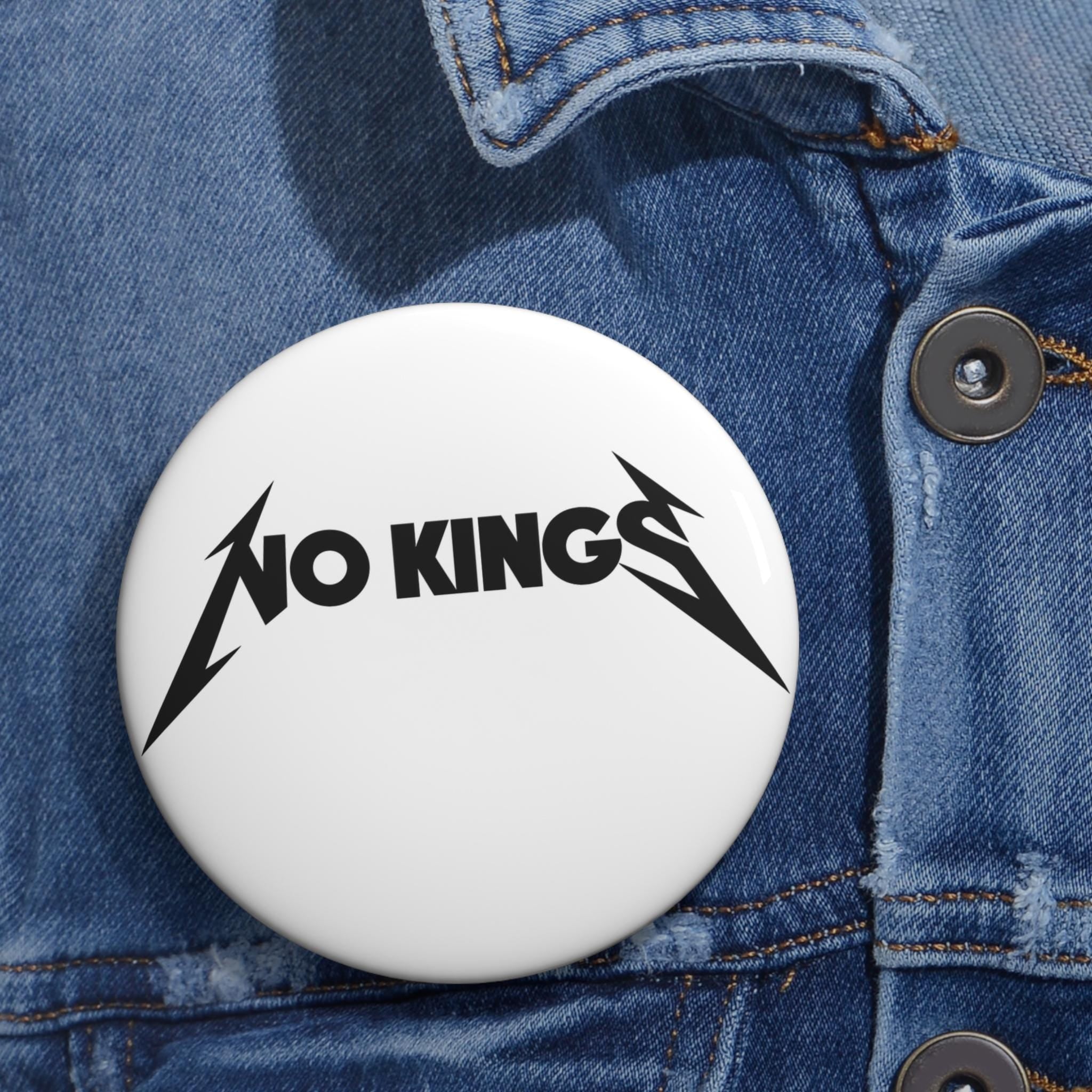 No Kings Metallica Button Pin | Heavy Metal Logo enamel style pinback