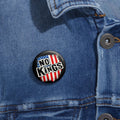 No Kings S*x Pistols parody American Flag Pinback Button