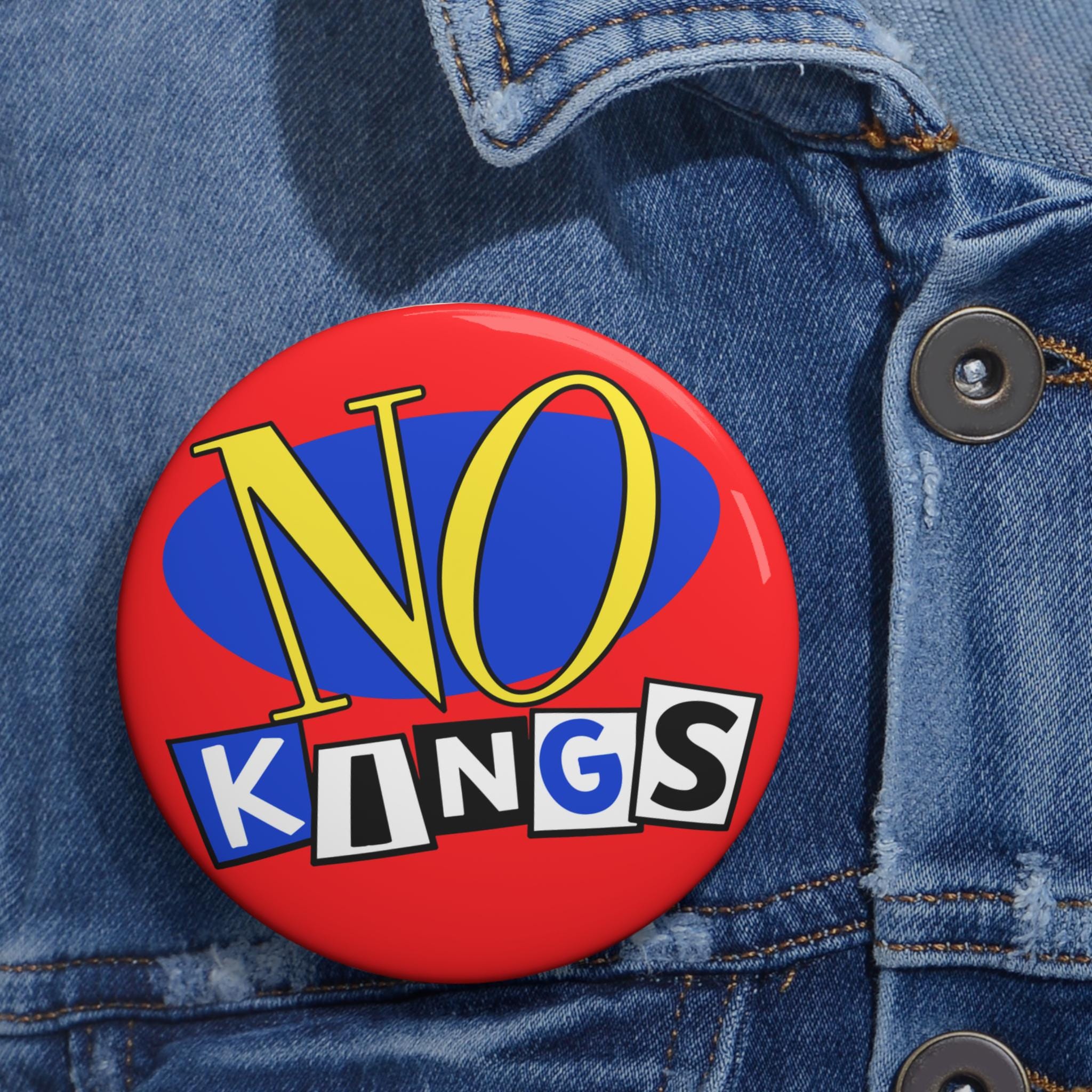 No Kings Gwen Stefani No Doubt Anti-Trump parody pinback button | 90s Music GenX Millennial Protest