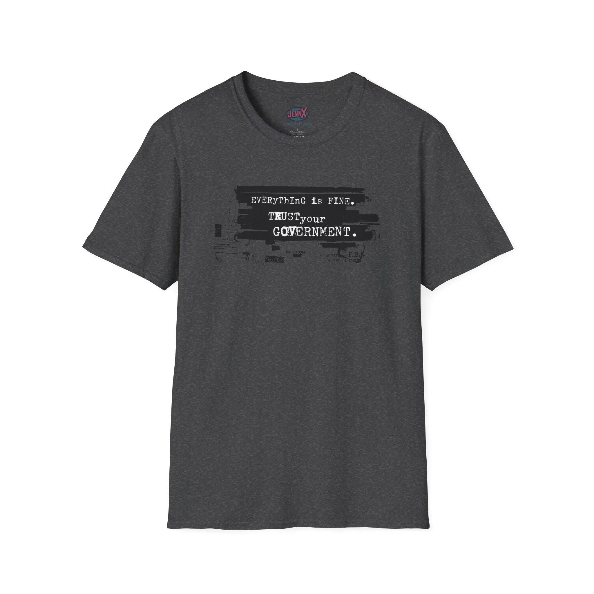 Everything Is Fine T-Shirt | Distressed Typewriter Quote Graphic Tee