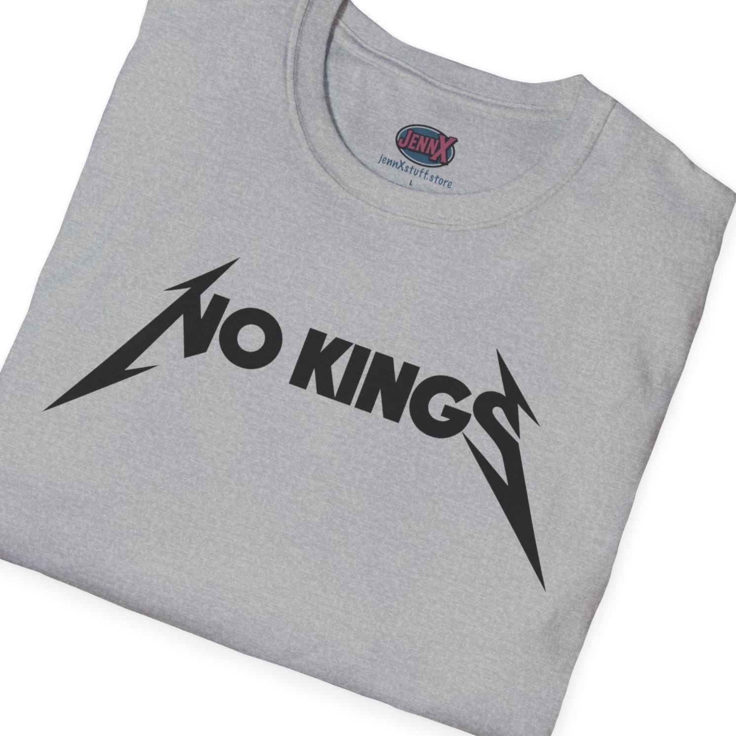 No Kings Metallica 80s 90s Heavy Metal Anti-Trump parody T-Shirt