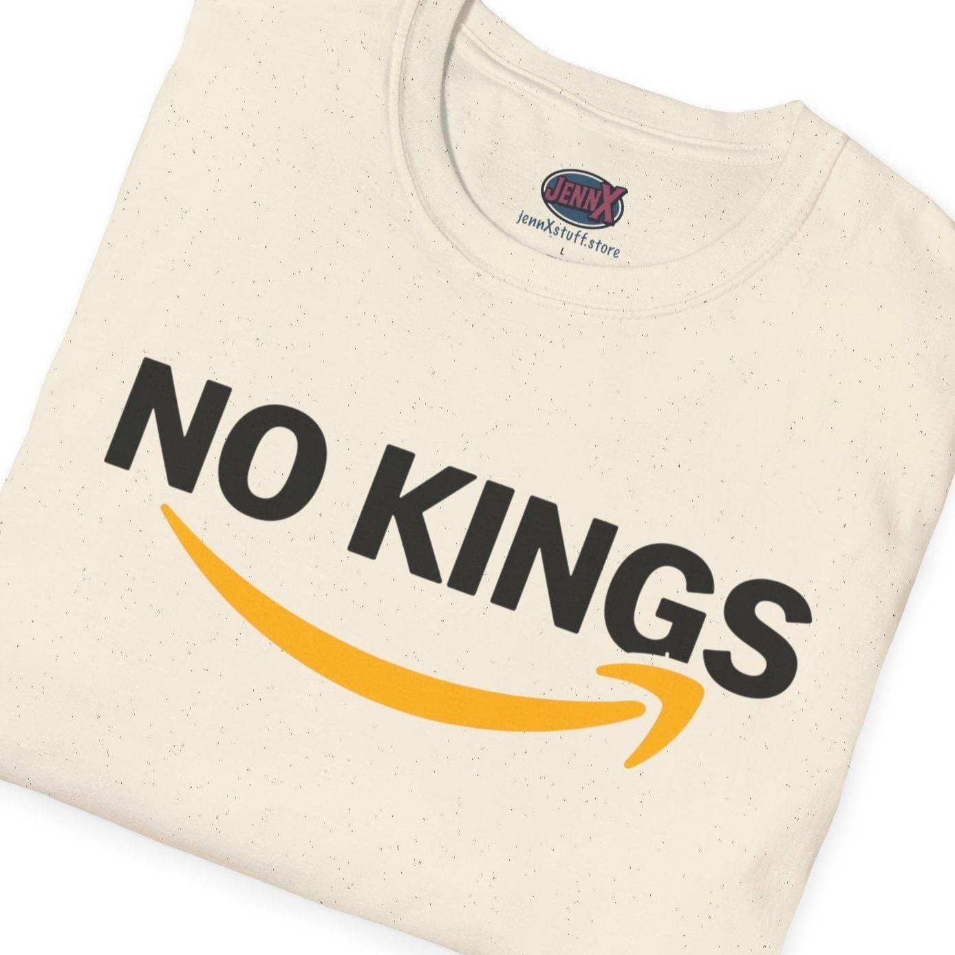 No Kings Amazon T-Shirt | Satirical Logo Parody, Graphic Tee