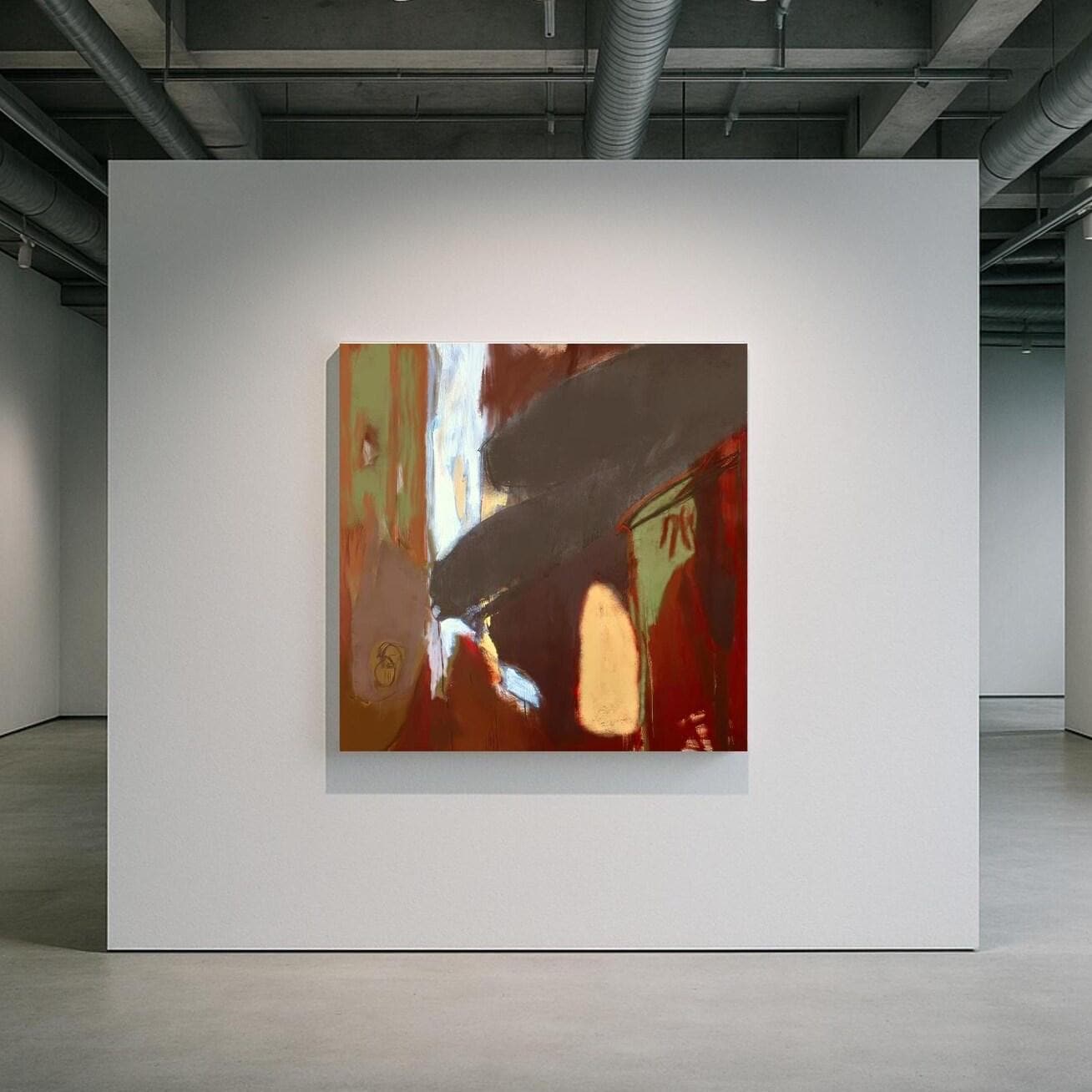 Abstract Painting Matte Canvas, Framed | Square Wall Art