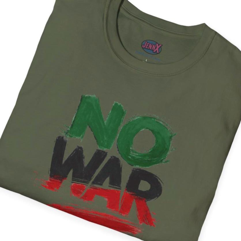 No War Iran flag colors shirt I Hand-Drawn Not AI