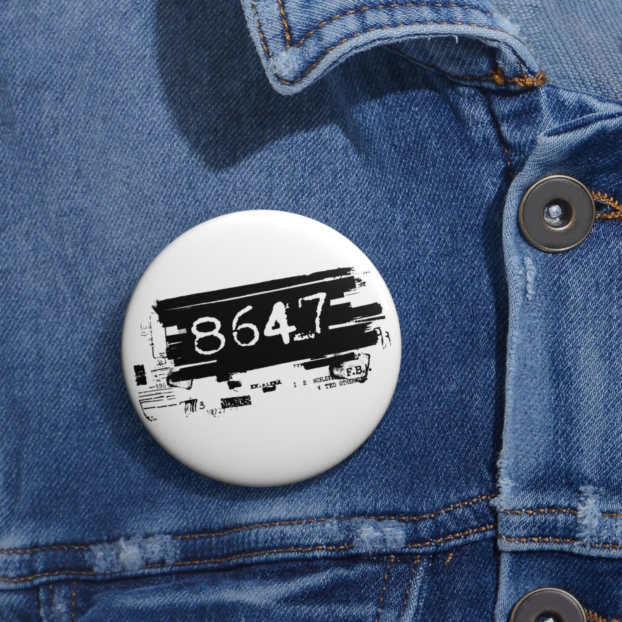 8647 Epstein Files button I 86 47 Comey Seashell Pin