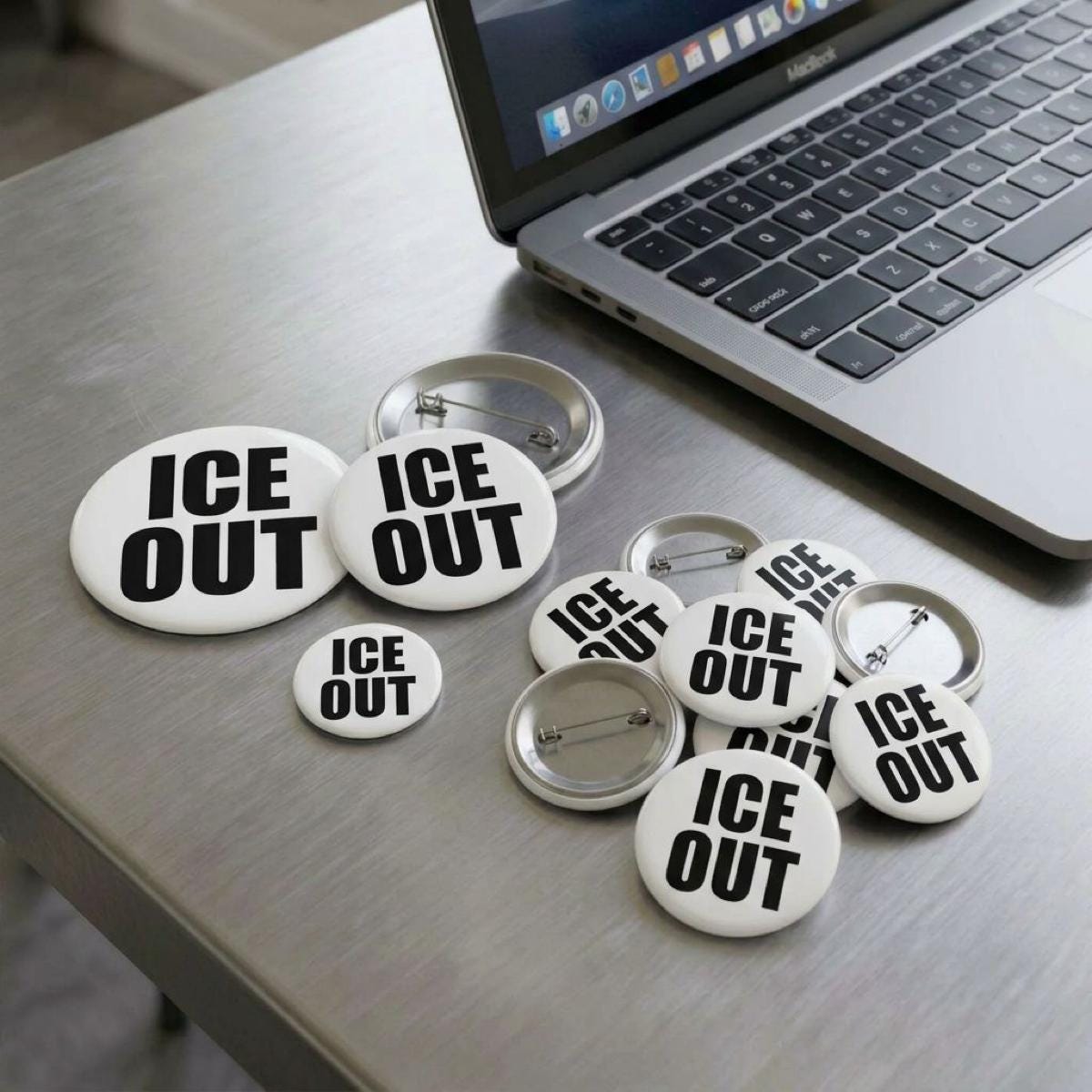 ICE OUT Pin Grammy Style Button | Anti-ICE