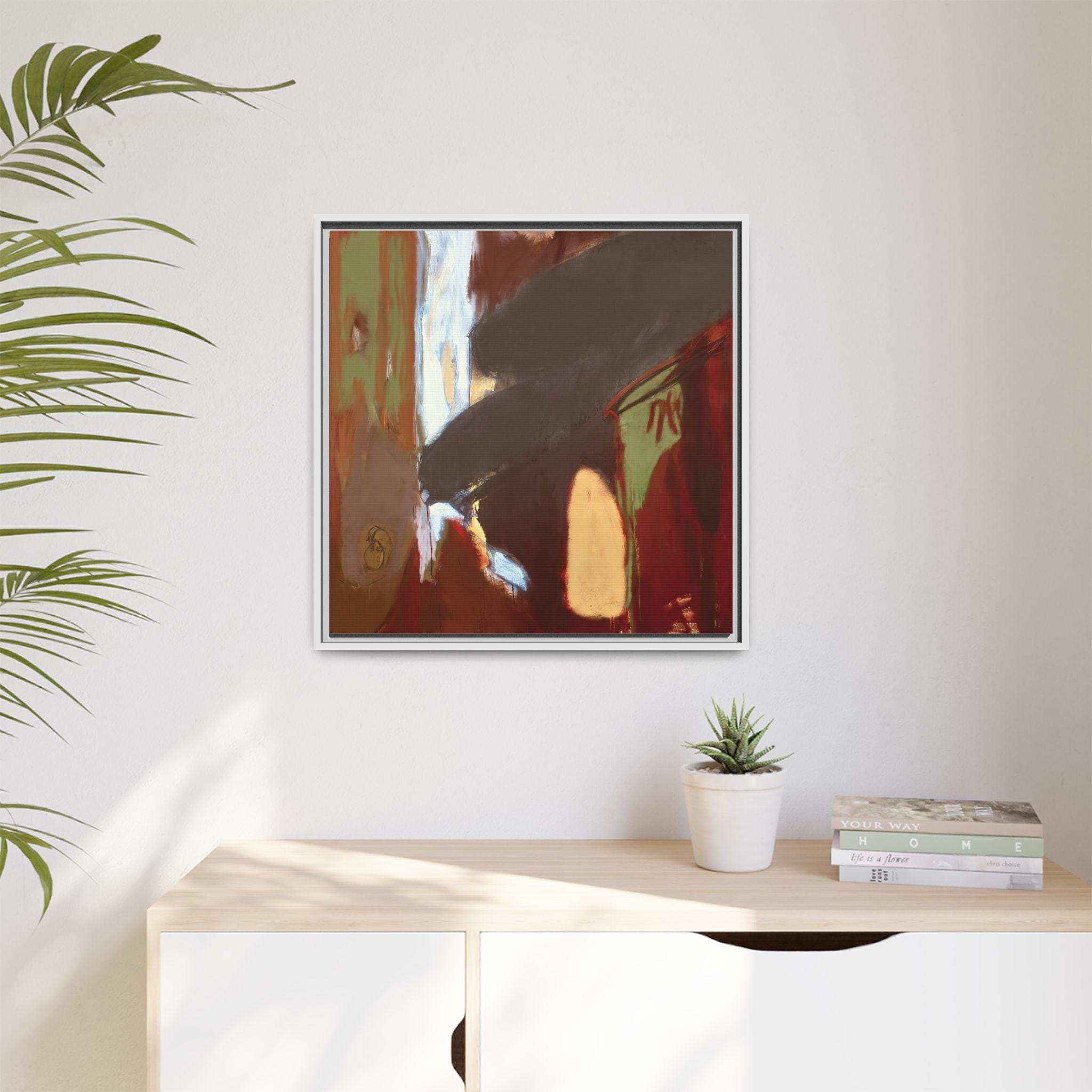 Abstract Painting Matte Canvas, Framed | Square Wall Art