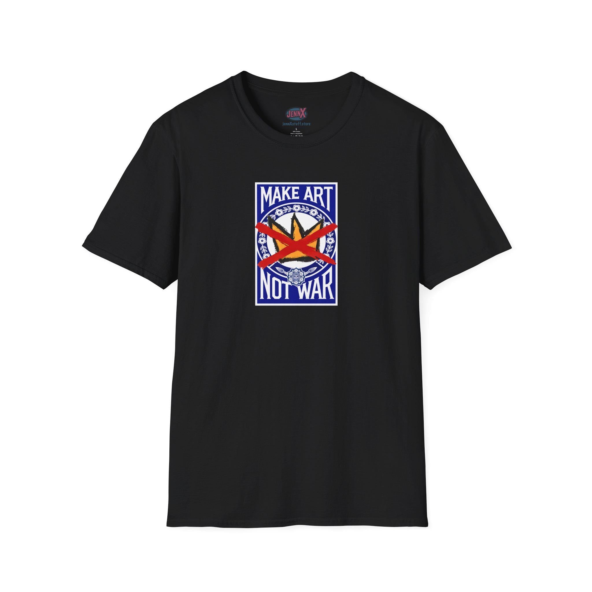Make Art Not War T-Shirt | No Kings Hand-Drawn design