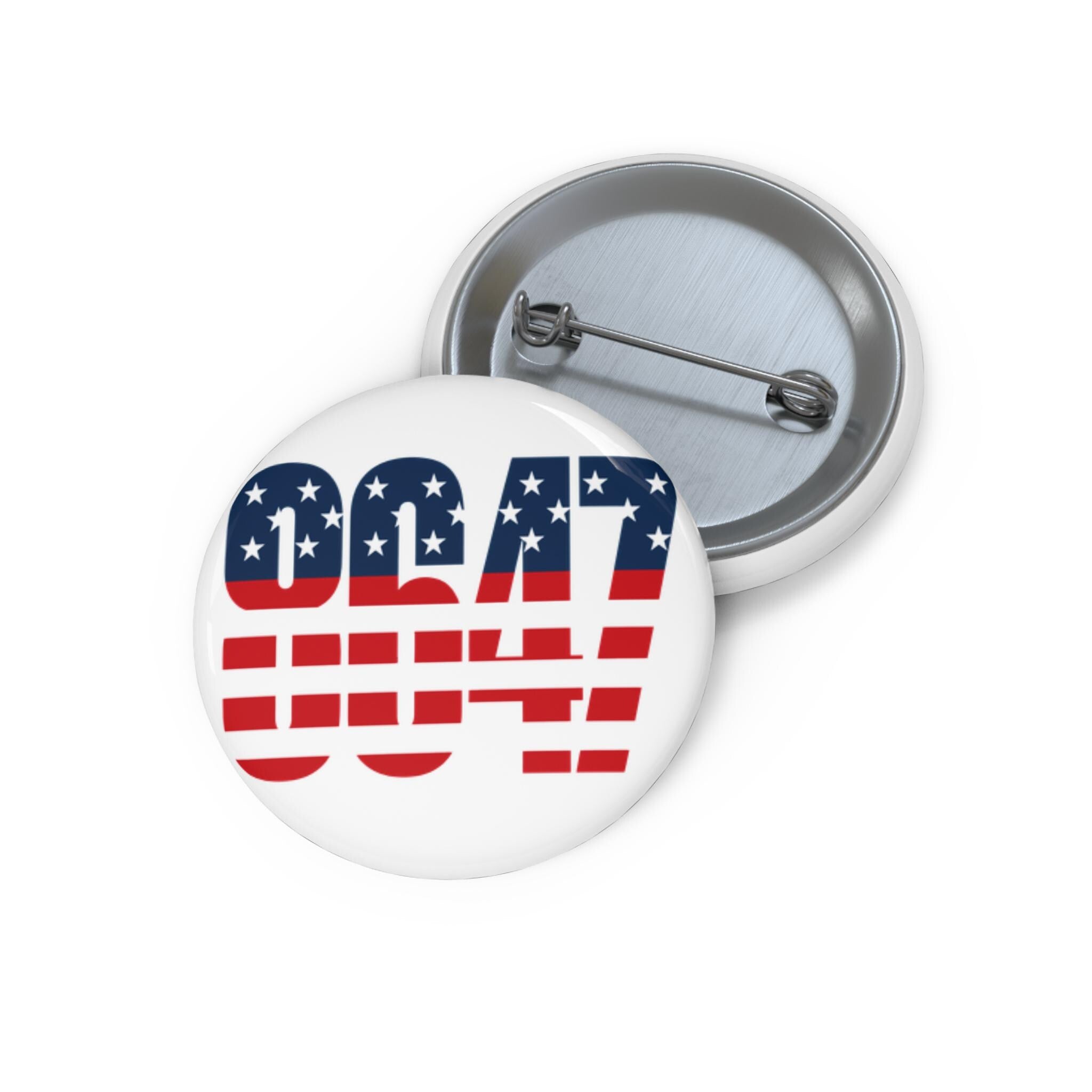 8647 American Flag Patriotic Protest Pinback Button