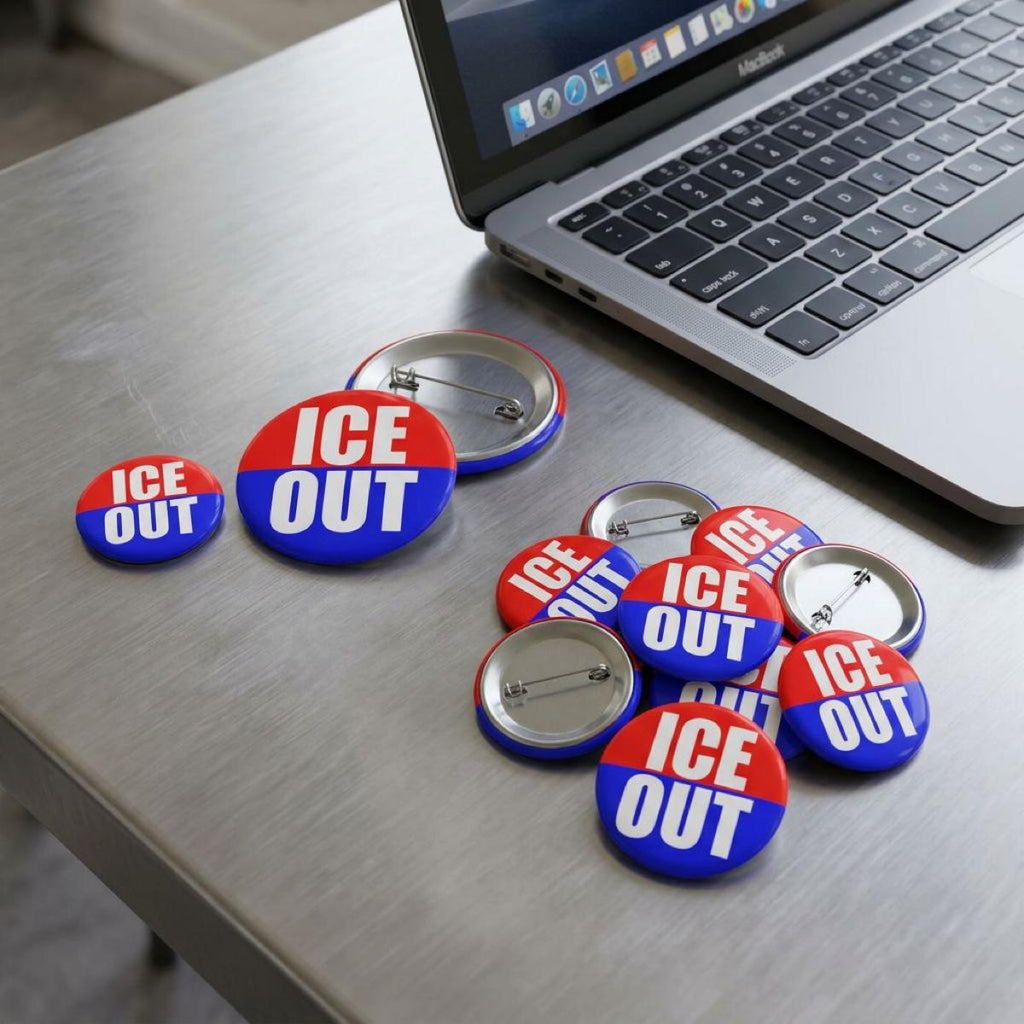 ICE OUT pin I Anti Trump Gustapo button
