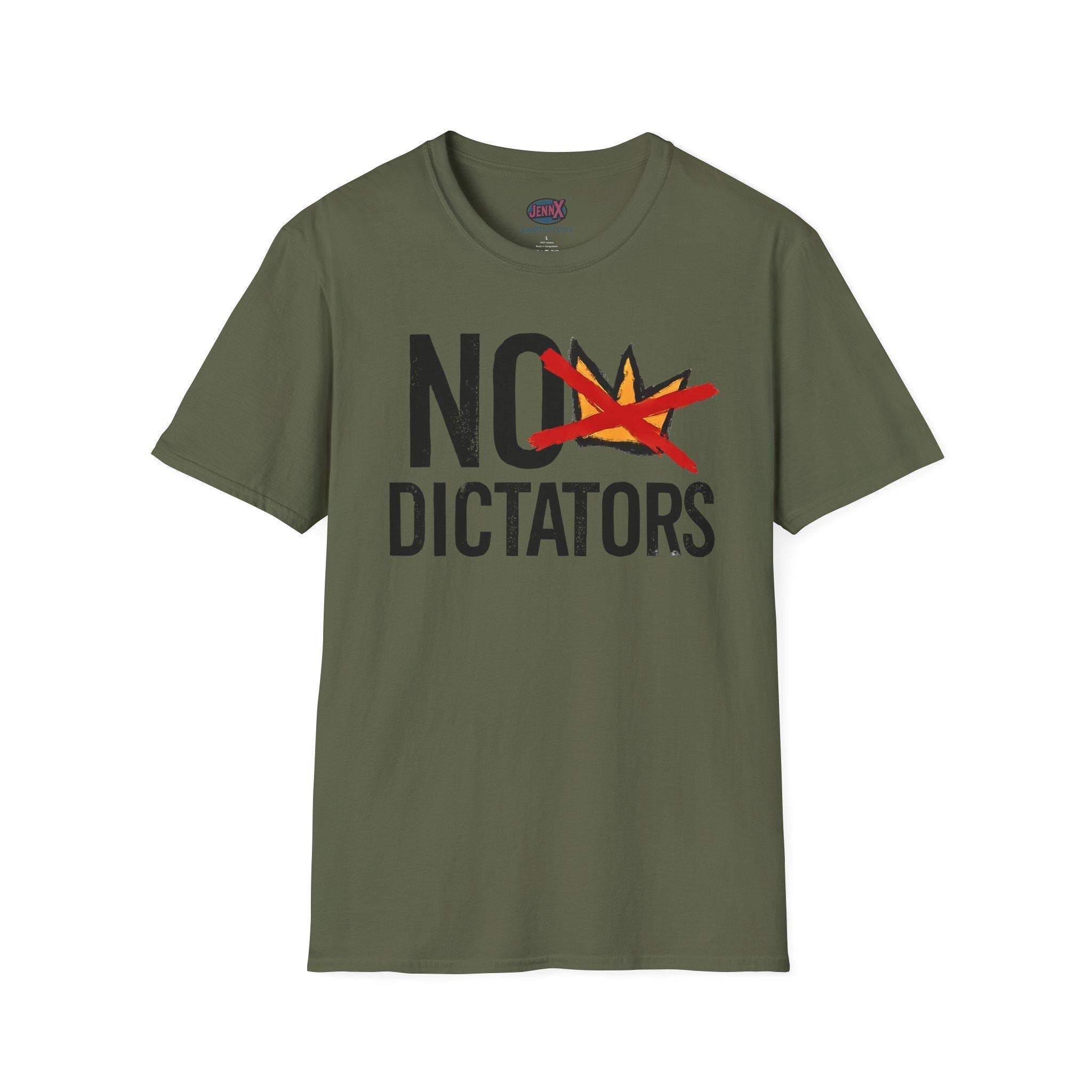 No Dictators T-Shirt | Anti-Authoritarian Protest Graphic Tee I Play on No Kings
