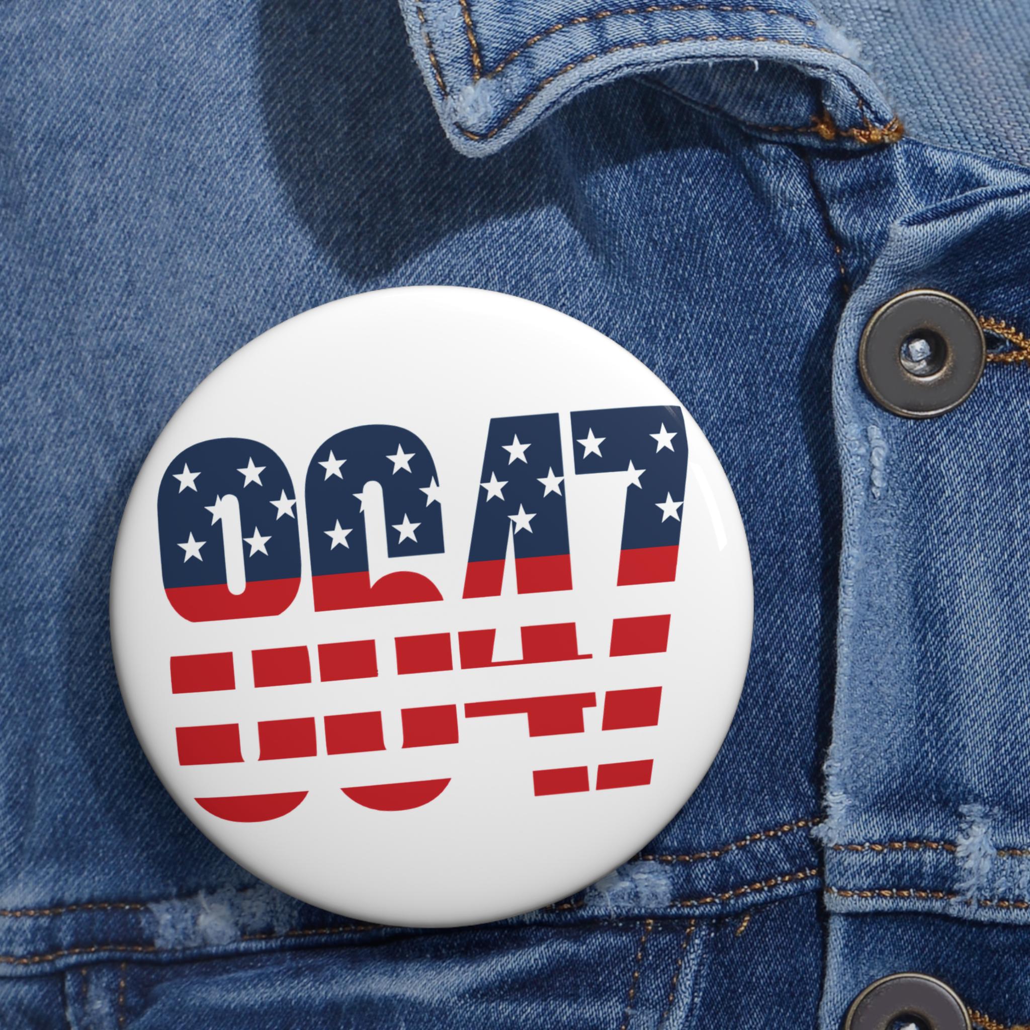 8647 American Flag Patriotic Protest Pinback Button