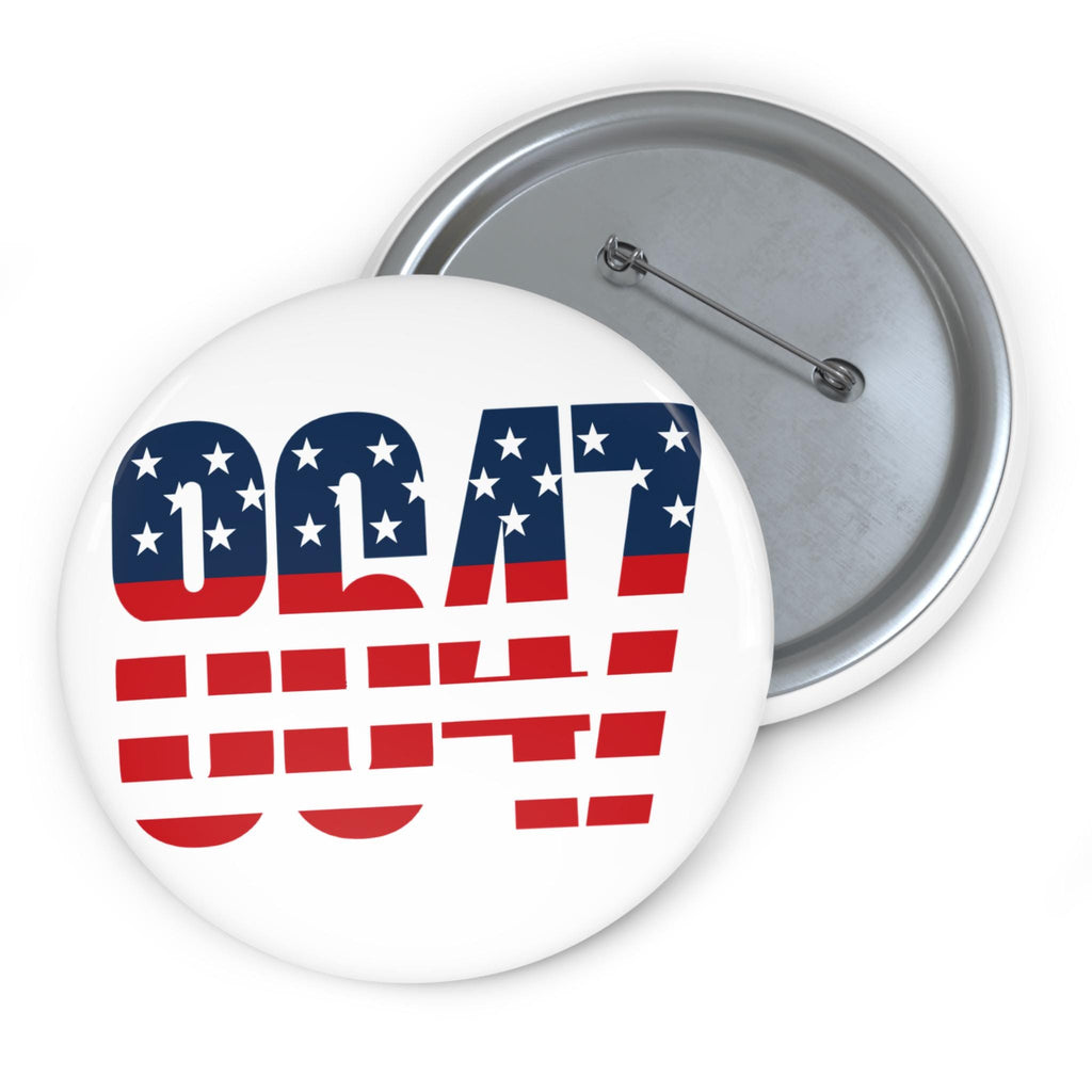 8647 American Flag Patriotic Protest Pinback Button