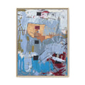 Abstract Blue and Gold Painting Matte Canvas Framed | Modern Wall Art