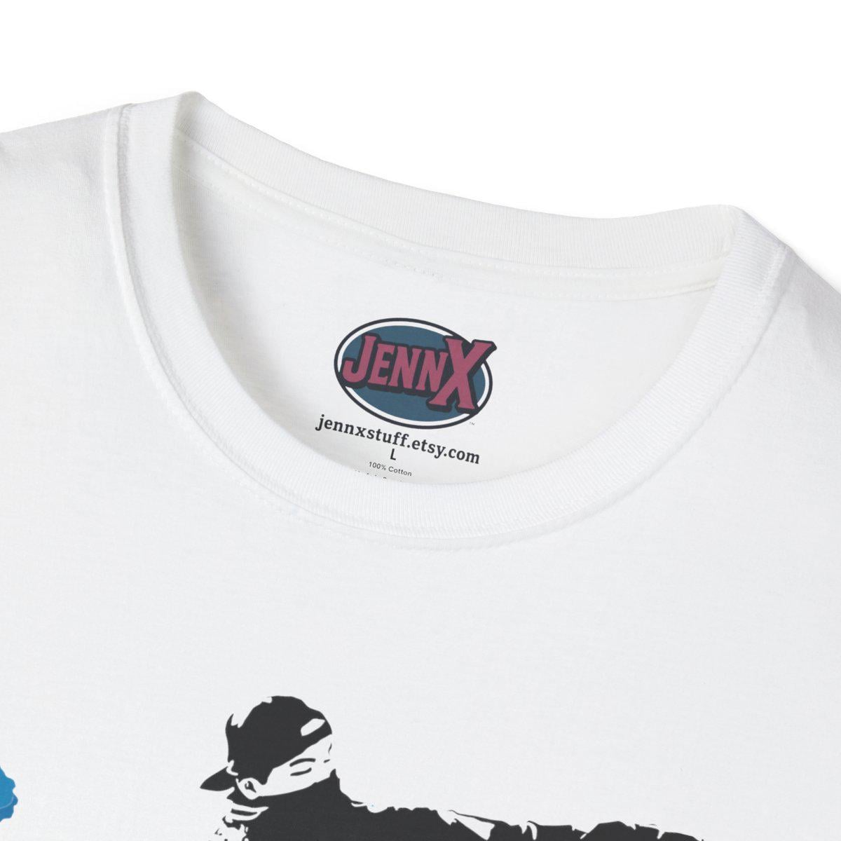 Blue Paint Chip Thrower T-Shirt | Street Art Protest Stencil